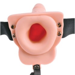 Arreio Com Dildo Oco Recarregável 6" Hollow Rechargeable Strap-On Com Controlo Remoto Fetish Fantasy Series
