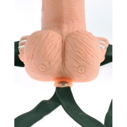 Arreio Com Dildo Oco Recarregável 6" Hollow Rechargeable Strap-On Com Controlo Remoto Fetish Fantasy Series