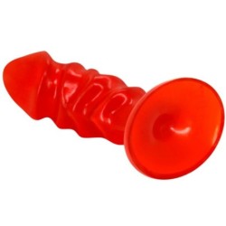 Plug Anale Unisex con Ventosa Rosso