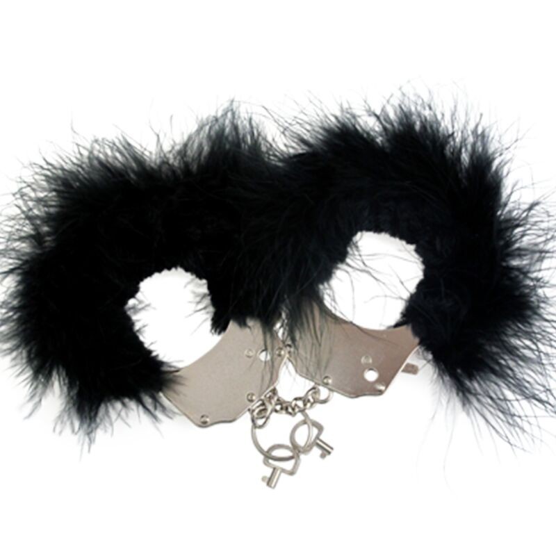 Algemas de Metal com Penas Preto