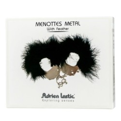Menottes Métal Avec Plumes Noir