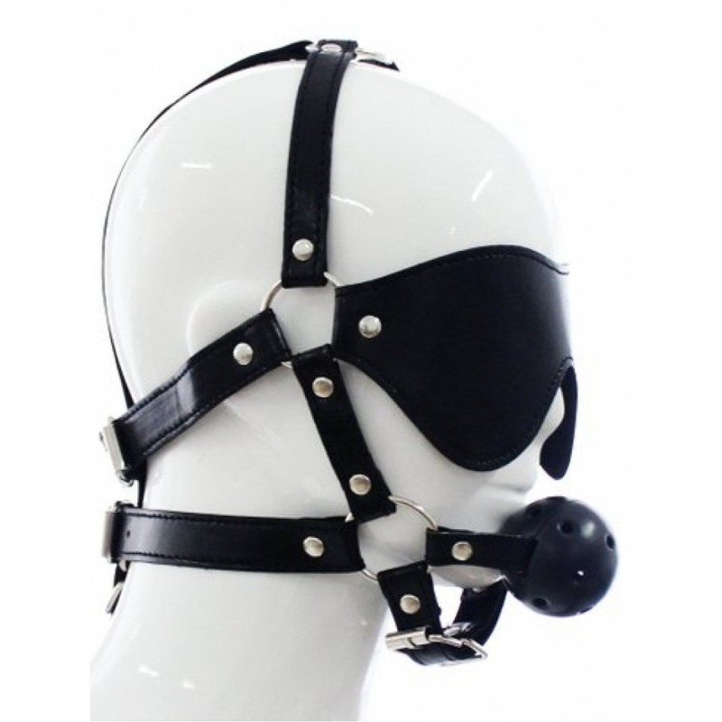 Ansigtssele med bind for øjnene og knebel Over The Head Argus Toys Ansigtssele med bind for øjnene og knebel Over The Head Argus Toys
