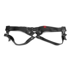 Harnais Lulú Lafem Artisanal 4 Cm Cuir Noir 'L'