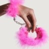 Algemas de Metal com Penas Rosa