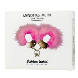 Algemas de Metal com Penas Rosa