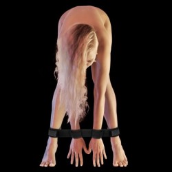 Barra Separadora Con Esposas Ouch! Spreader Bar With Cuffs Negra