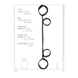 Barra Separadora Com Algemas Ouch! Spreader Bar With Cuffs Preta