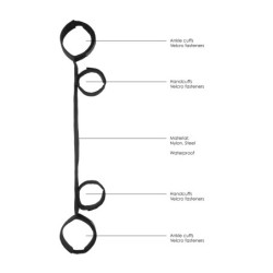 Разделителна щанга с белезници Ouch! Spreader Bar With Cuffs Черна