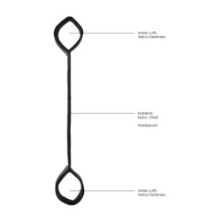 Barra Separadora Com Algemas Ouch! Spreader Bar With Cuffs Preta