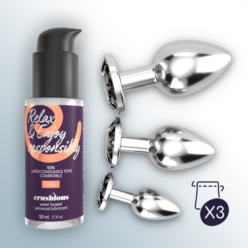Bijou Anal Wet Train Trio Crushious Melns Bijou Anal Wet Train Trio Crushious Melns