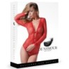 Bodystocking i rødt net 36-38 S/M