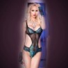 Body En Dentelle Cr-4212 Noir Et Bleu 38 M