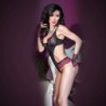 Body En encaix Cr-4212 Negre I Rosa 40 L