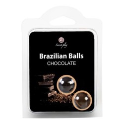 Bolas Lubricantes Besables Brazilian Balls Sabor A Chocolate 2 X 4Gr