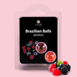 Bolas Lubricantes Besables Brazilian Balls Sabor A Frutas Del Bosque 2 X 4Gr