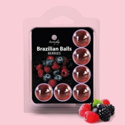 Bolas Lubricantes Besables Brazilian Balls Sabor A Frutas Del Bosque 6 X 4Gr