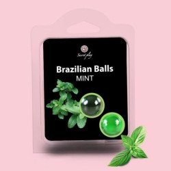 Bolas Lubricantes Besables Brazilian Balls Sabor A Menta 2 X 4Gr