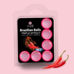 Glijmiddelballetjes Brazilian Balls Triplo Effect 6 X 4Gr