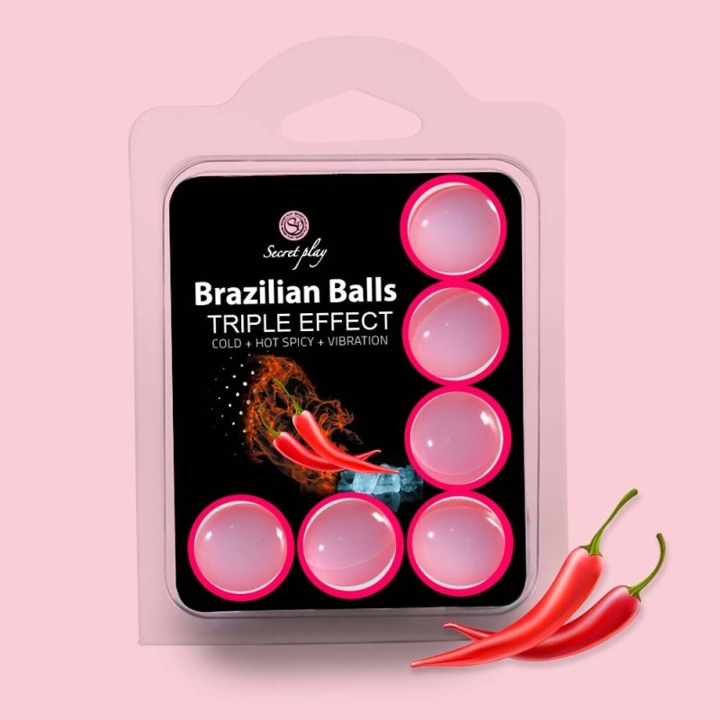 Lubrikantiniai rutuliukai Brazilian Balls Triplo efektas 6 X 4Gr