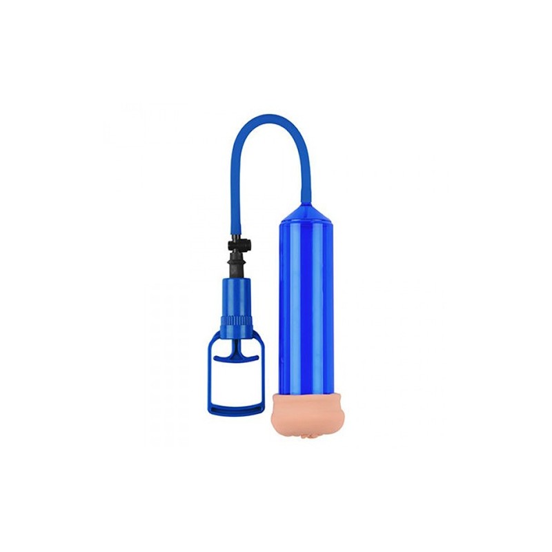 Penispumpe mit Masturbator Push Touch Sense Blau