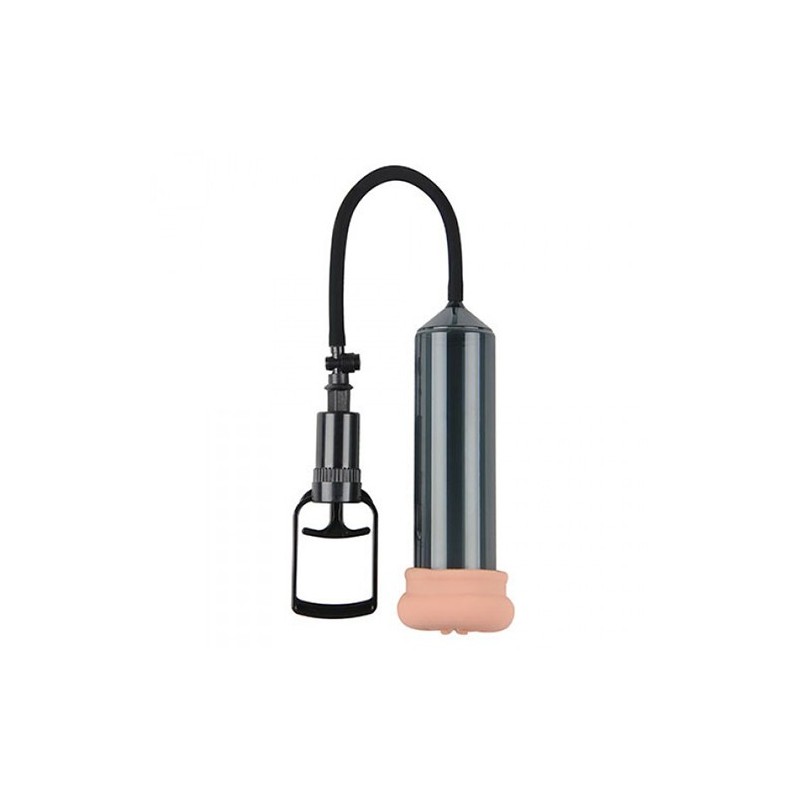 Pumpe til penis med Push Touch Sense masturbator, sort