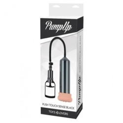 Penispumpe mit Masturbator Push Touch Sense Schwarz
