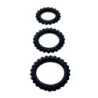 Titan Set 3 Pcs Cock Ring Negre 2.8 + 2.4 + 1.9 Cm
