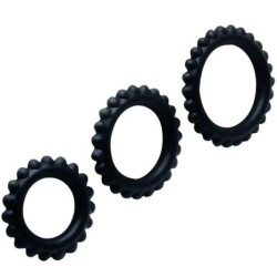 Titan Sæt 3 Stk. Penisring Sort 2,8 + 2,4 + 1,9 Cm