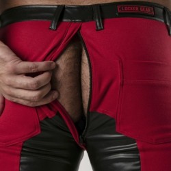 Kurze Chaps-Hose mit 5 Taschen Rot Locker Gear 40 L