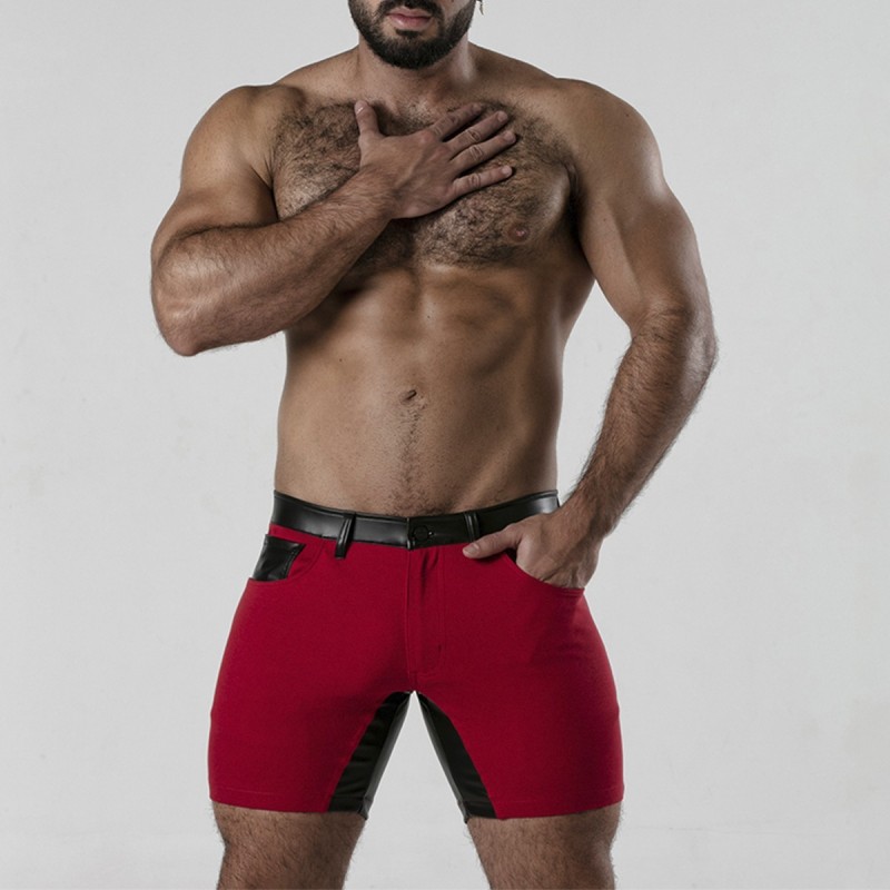 Pantalón Corto Zahones 5 Pocket Chap Short Rojo Locker Gear 44 XXL