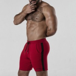 Korte broek met zijstreep, rood, Locker Gear 42 XL