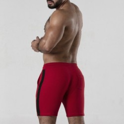 Korte broek met zijstreep, rood, Locker Gear 42 XL