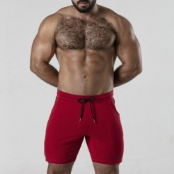 Korte broek met zijstreep, rood, Locker Gear 42 XL