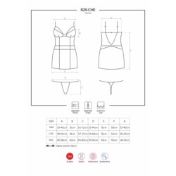 Babydoll Set met String 829-Che Obsessive Rood 40-42 L/XL