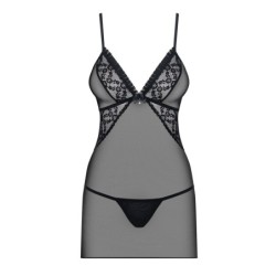 Babydoll și Tanga 837-Che Obsessive Negru 40-42 L/XL