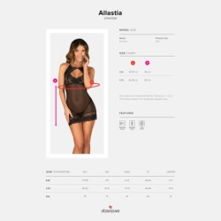 Allastia Obsessive fekete babydoll és tanga 36-38 S/M