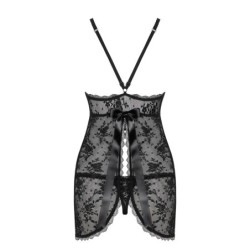 Babydoll e Tanga Behindy Obsessive Preta 40-42 L/XL