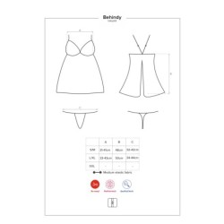 Babydoll und Tanga Behindy Obsessive Schwarz 40-42 L/XL