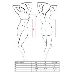 Babydoll și Tanga Beryl Negru Passion 40-42 L/XL