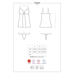 Babydoll I Stringi Contica Obsessive Czarny 40-42 L/XL