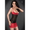 Babydoll E Tanga Cr-3785 Melna Un Sarkana 42 XL