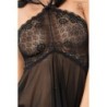 Babydoll Și Tanga Cr-3884 Neagră 40-42 L/XL