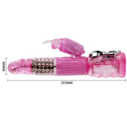Vibrator z rotacijo in zajčkom, več hitrosti in multirotacijo