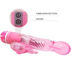 Vibrator Multiviteză Cu Stimulator Roz