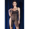 Babydoll Set met String Cr-4496 Zwart Chilirose 40-42 L/XL