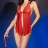 Babydoll Set met String Cr-4695 Rood Chilirose 40-42 L/XL