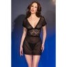 Babydoll Set & String Cr-4830 Zwart Chilirose 40 L