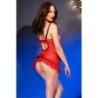 Babydoll en String Cr-4832 Rood Chilirose 40-42 L/XL
