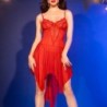 Ondeugend Setje met String Cr-4847 Rood Chilirose 36-38 S/M
