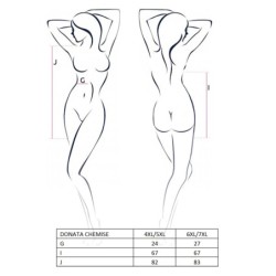 Babydoll I Stringi Donata Czarne Rozmiar Queen Passion 52-54 6XL/7XL